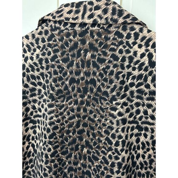 Vtg. Joanna Stretch Button Up Leopard Print Stretch Tunic Blouse-Small - Picture 5 of 6